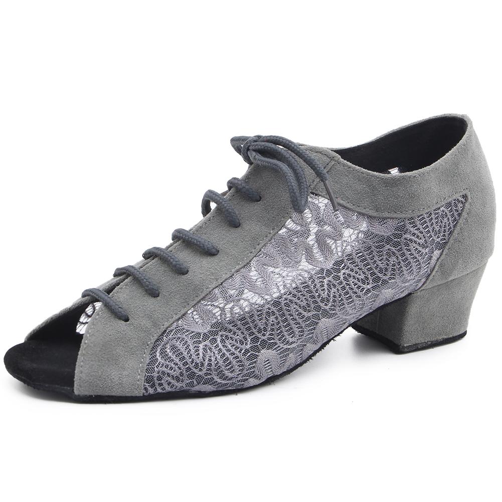 SHJ Women's Suede 4.5cm Heels Teaching & Practice Shoes Ballroom Dance Shoes