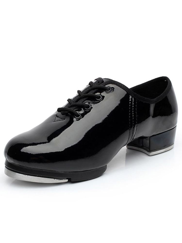 Unisex Leatherette 3cm Heel Tap Shoes With Lace-up Dance Shoes