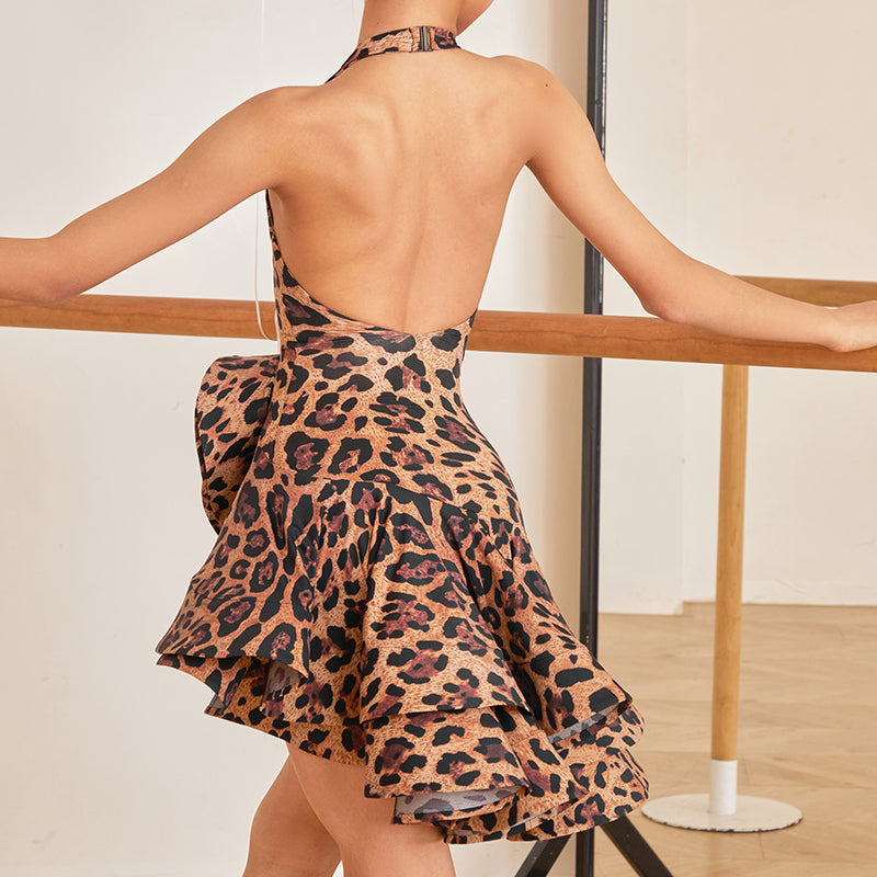 Z Girls Leopard Sleeveless Performance Dance Dresses Dancewear