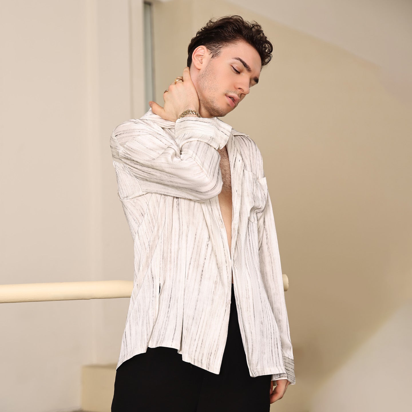 YES Men's Long-Sleeve  Latin Dance Tops Dance Wear