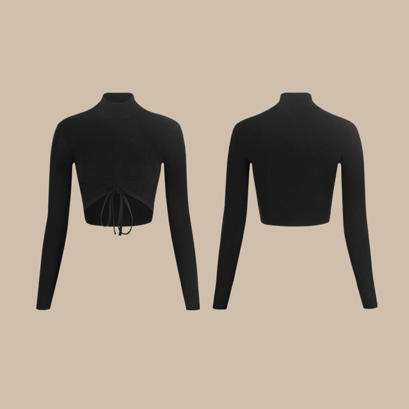 Z Women's Black Long Sleeve Dance Tops Practice DanceWear