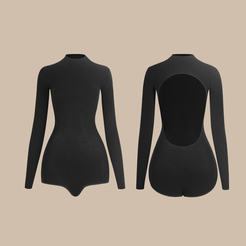 Z Women's Black Long Sleeve DanceWear Bodysuit Leotards
