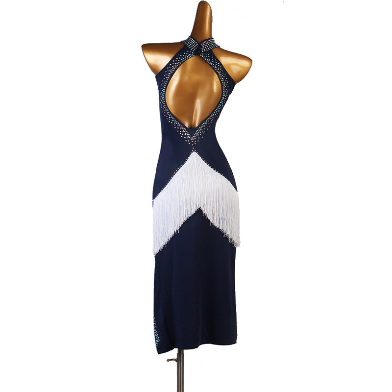 YZY Customisable Women's Navy Blue DanceWear Dance Dress Performance Wear