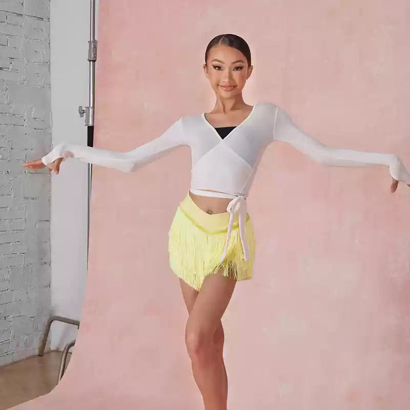 Z Girls Tassel Swing Dance Skirts Practice Dancewear