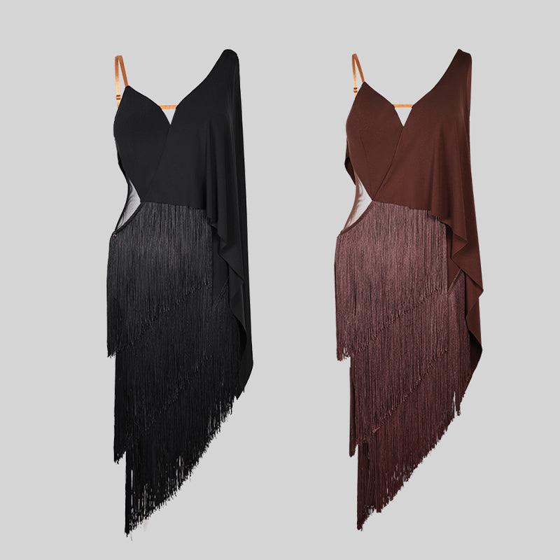 YES Women's Tassel Dress Dance Wear Training Performance Dress