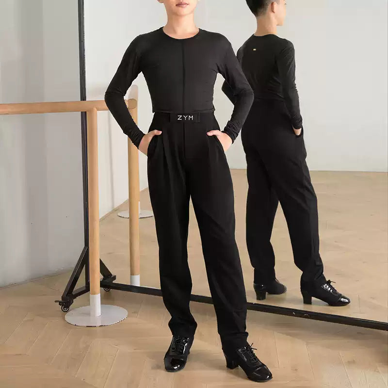 Z  Boy’s High-Waisted Dance Pants Latin Dance Practice Clothes
