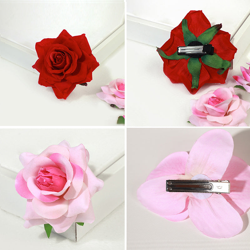 Z Women's  Flower Duckbill Clip Latin Dance Training Clothes Accessories