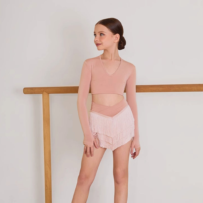 Z Girls Tassel Swing Dance Skirts Practice Dancewear