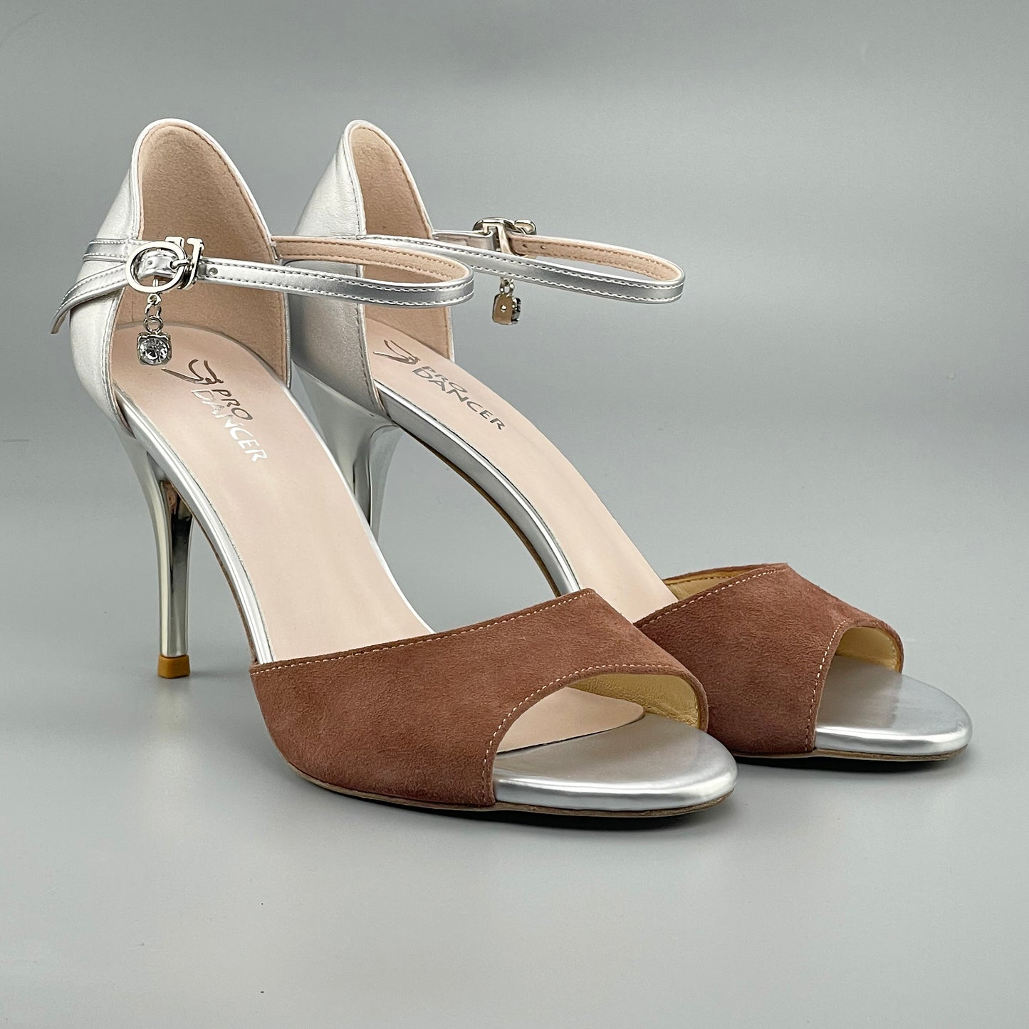 SHJ Women's Brown Real Leather 7cm/9cm Heels Dance Tango Shoes