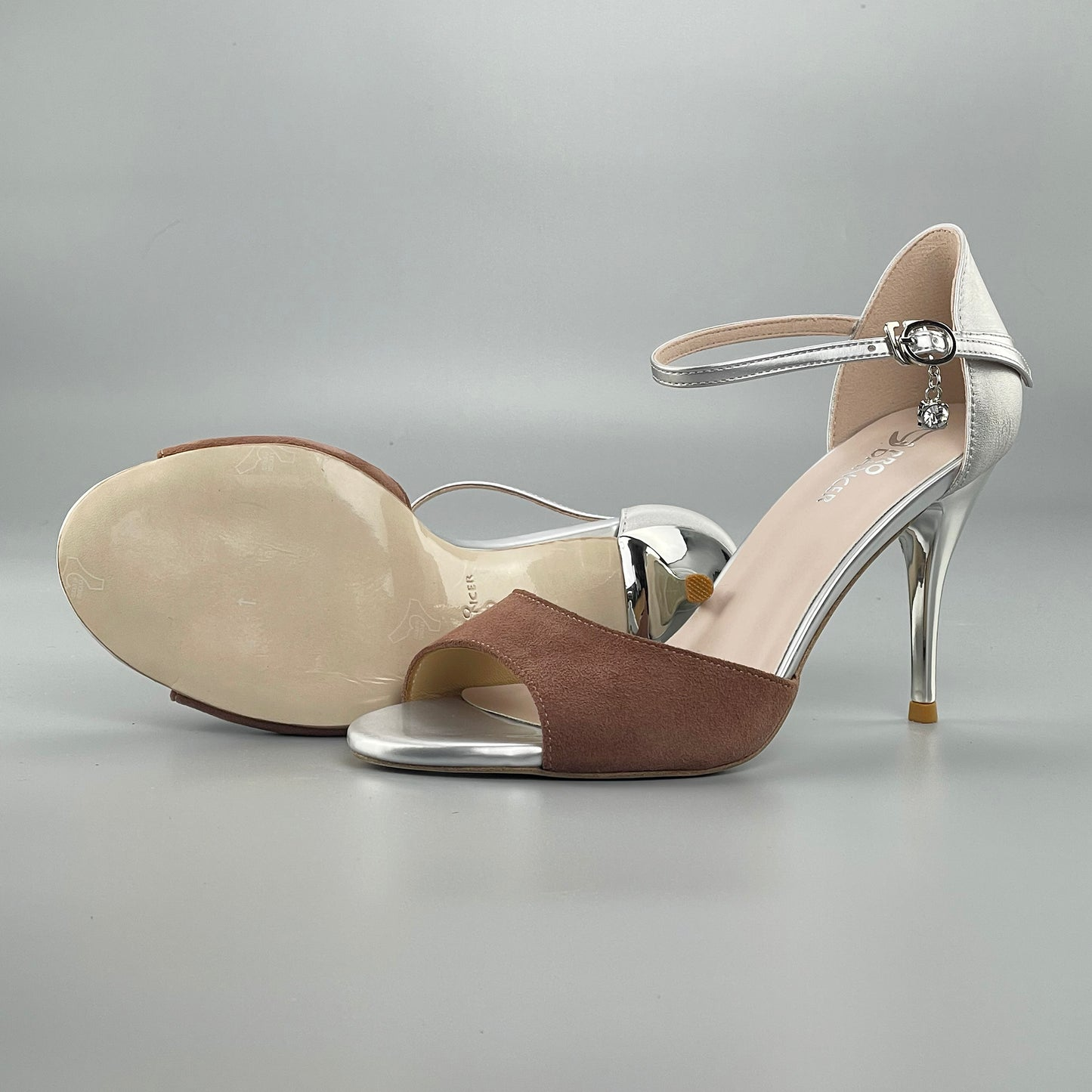 SHJ Women's Brown Real Leather 7cm/9cm Heels Dance Tango Shoes