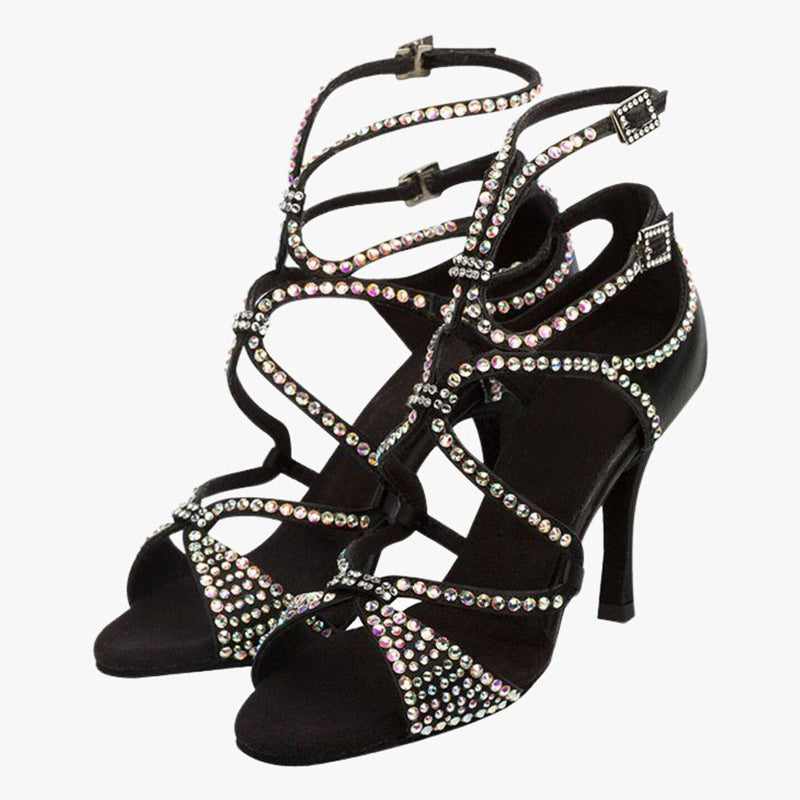 DS Women's Satin Customized Heel Latin Shoes Salsa Shoes Ballroom Dance Shoes