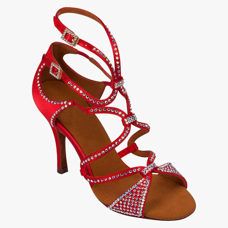 DS Women's Satin Customized Heel Latin Shoes Salsa Shoes Ballroom Dance Shoes