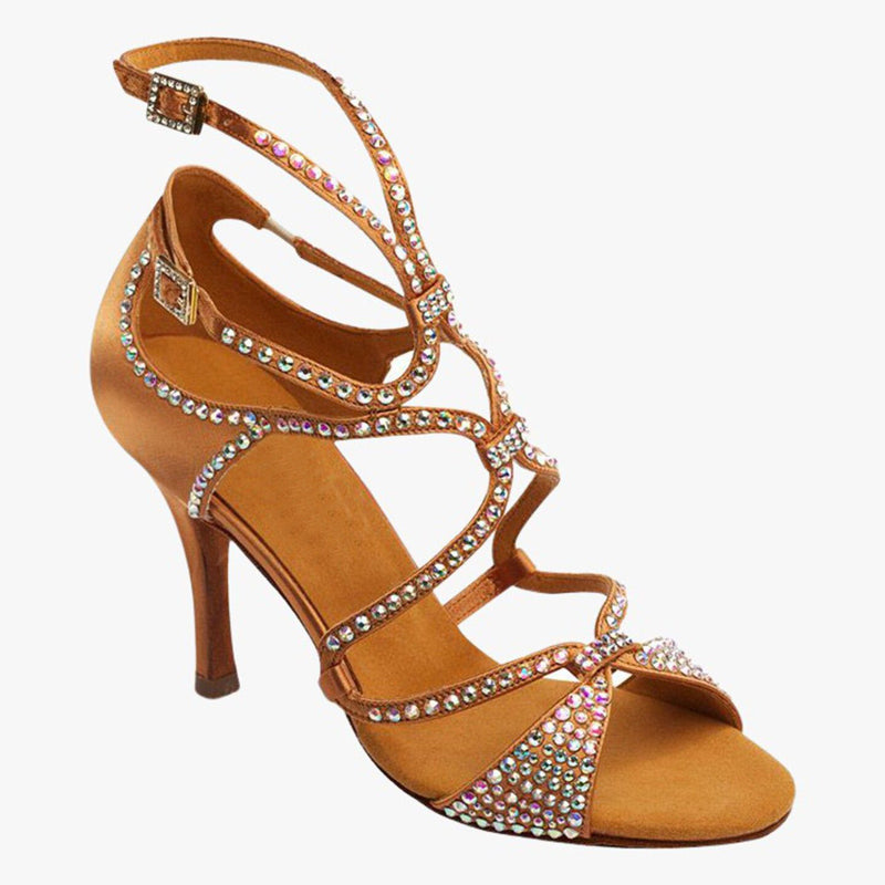 DS Women's Satin Customized Heel Latin Shoes Salsa Shoes Ballroom Dance Shoes