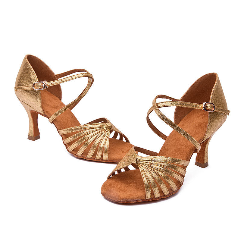 Women's Leatherette 7.5cm Heel Strappy Knot Dance Shoes Latin Dance Shoes