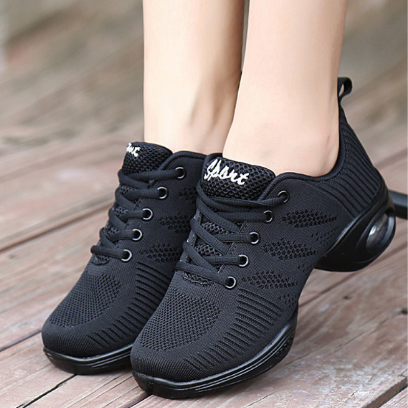 Women's Mesh Jazz Shoes Lace-up Dance Sneakers