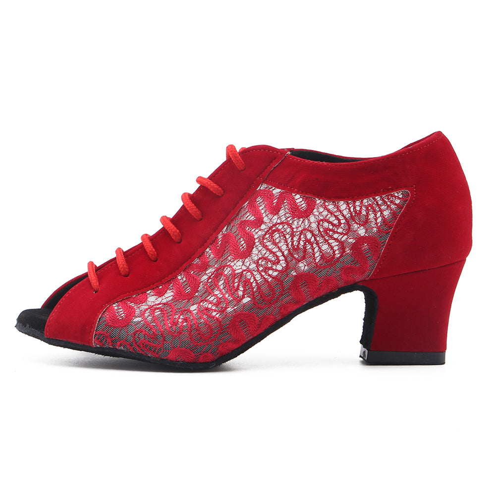 SHJ Women's Suede 4.5cm Heels Teaching & Practice Shoes Ballroom Dance Shoes