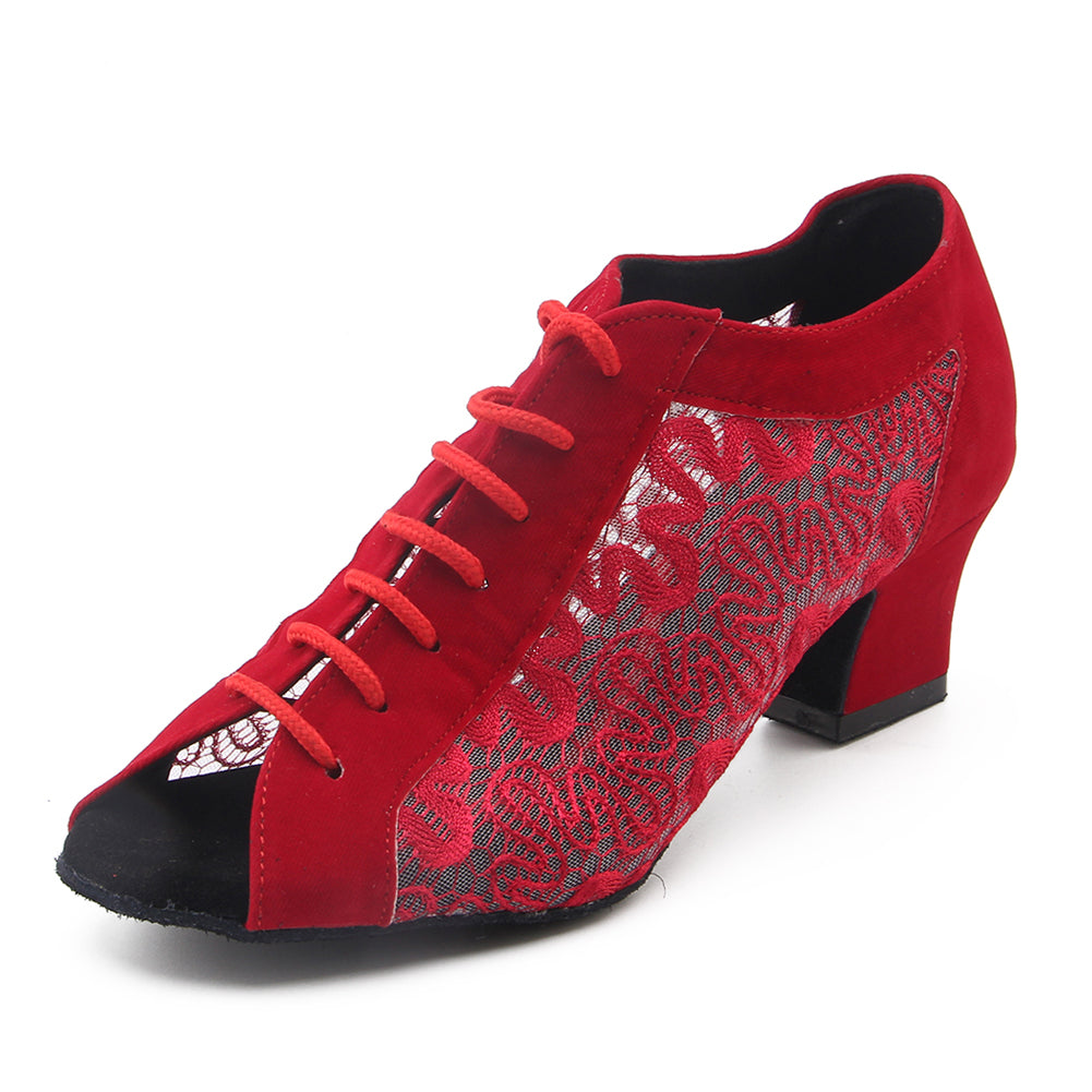 SHJ Women's Suede 4.5cm Heels Teaching & Practice Shoes Ballroom Dance Shoes