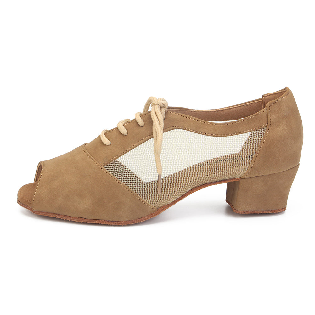 SHJ Women's Real Leather 4.5cm Heels Teaching & Practice Shoes Ballroom Dance Shoes