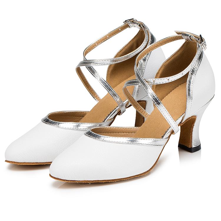 Women's Real Leather Customized Heel Modern Shoes Ballroom Wedding Dance Shoes