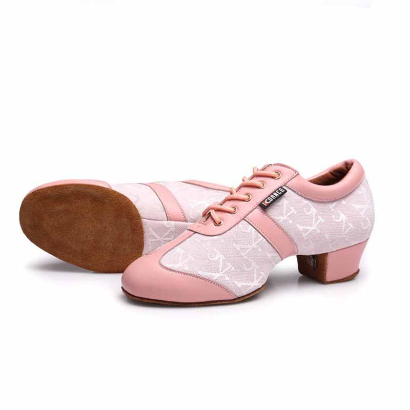 KCDANCE Women's Leatherette 3.5cm Heel With Lace-up Teaching & Practice Dance Shoes