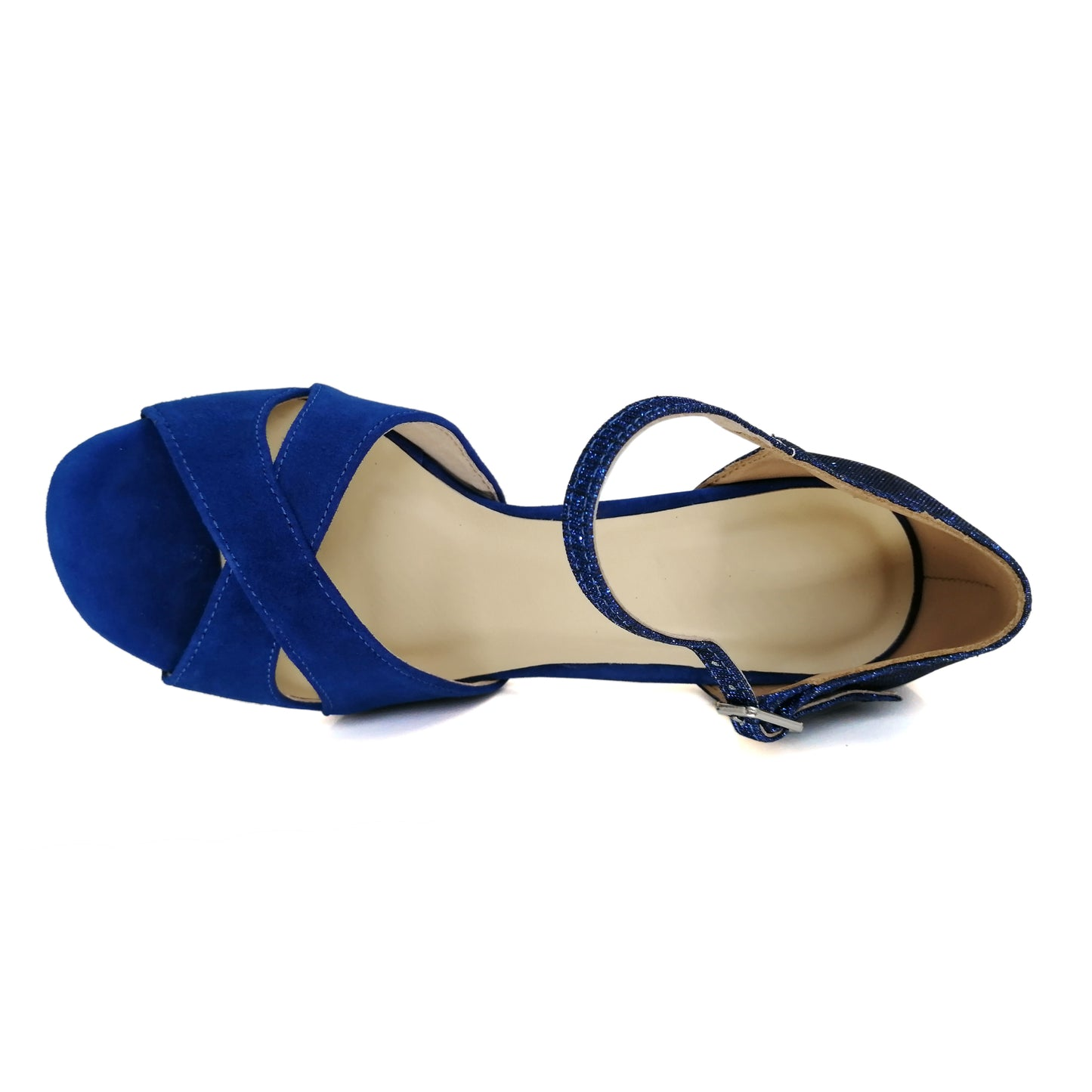 SHJ Women's Blue Suede 7cm/9cm Heels Dance Tango Shoes
