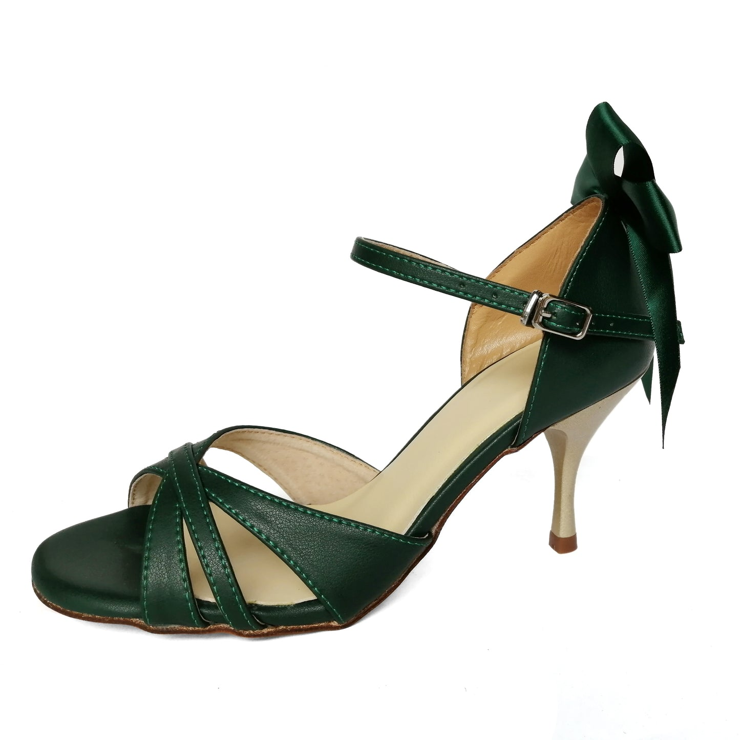 SHJ Women's Green Real Leather 7cm/9cm Heels Dance Shoes Tango Shoes