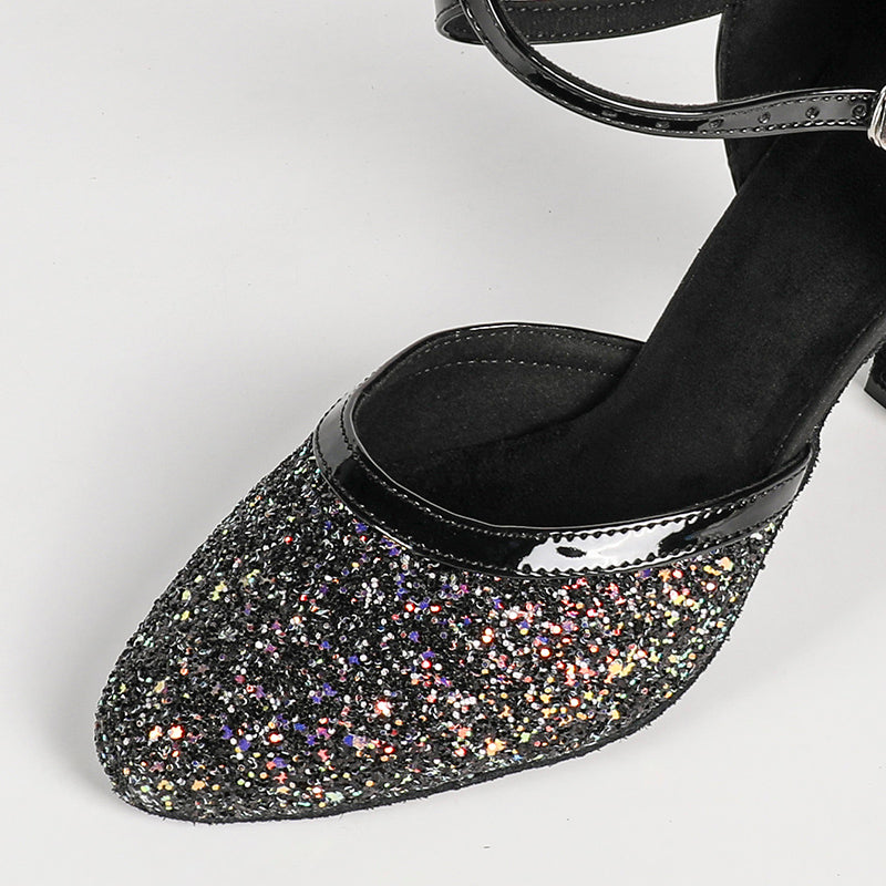 HW Women's  Sparkling Glitter Customized Heels Ballroom Dance Shoes Modern Shoes