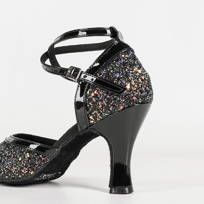 HW Women's  Sparkling Glitter Customized Heels Ballroom Dance Shoes Modern Shoes