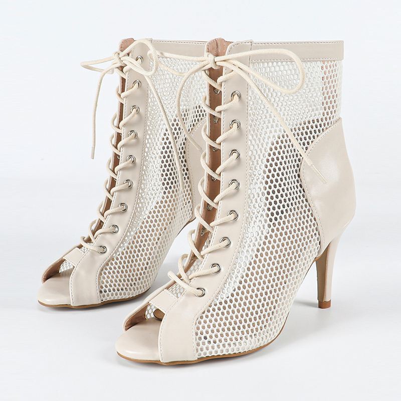 DS Women's Customized Heel Leatherette Rubber Sole Heels Dance Boots Jazz Street Sole Dance Shoes