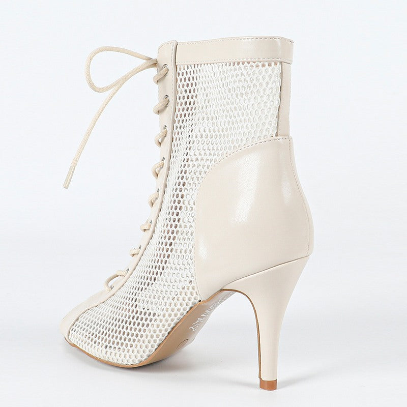 DS Women's Customized Heel Leatherette Rubber Sole Heels Dance Boots Jazz Street Sole Dance Shoes