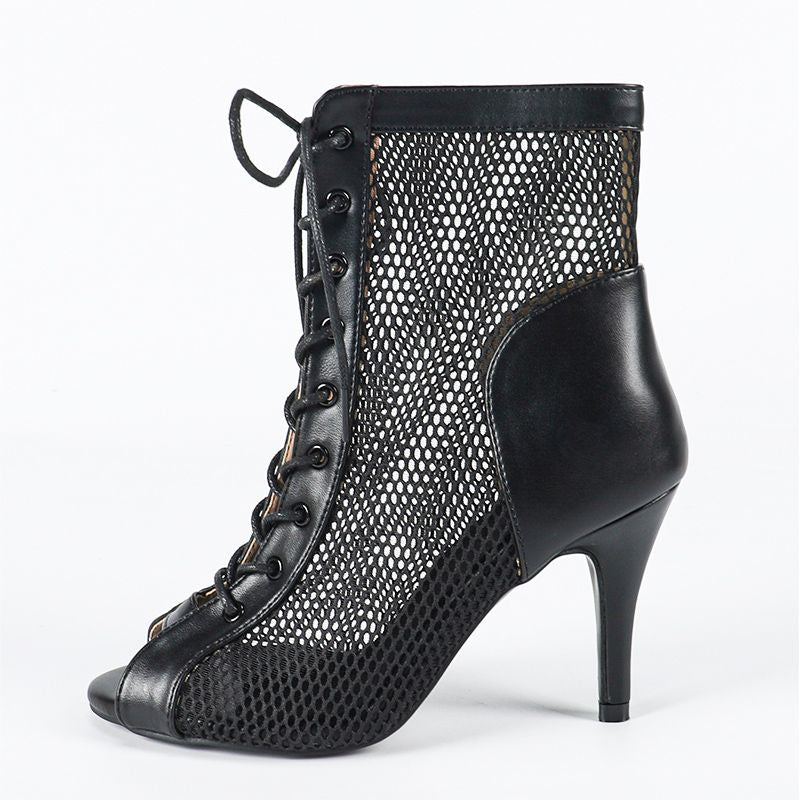 DS Women's Customized Heel Leatherette Rubber Sole Heels Dance Boots Jazz Street Sole Dance Shoes