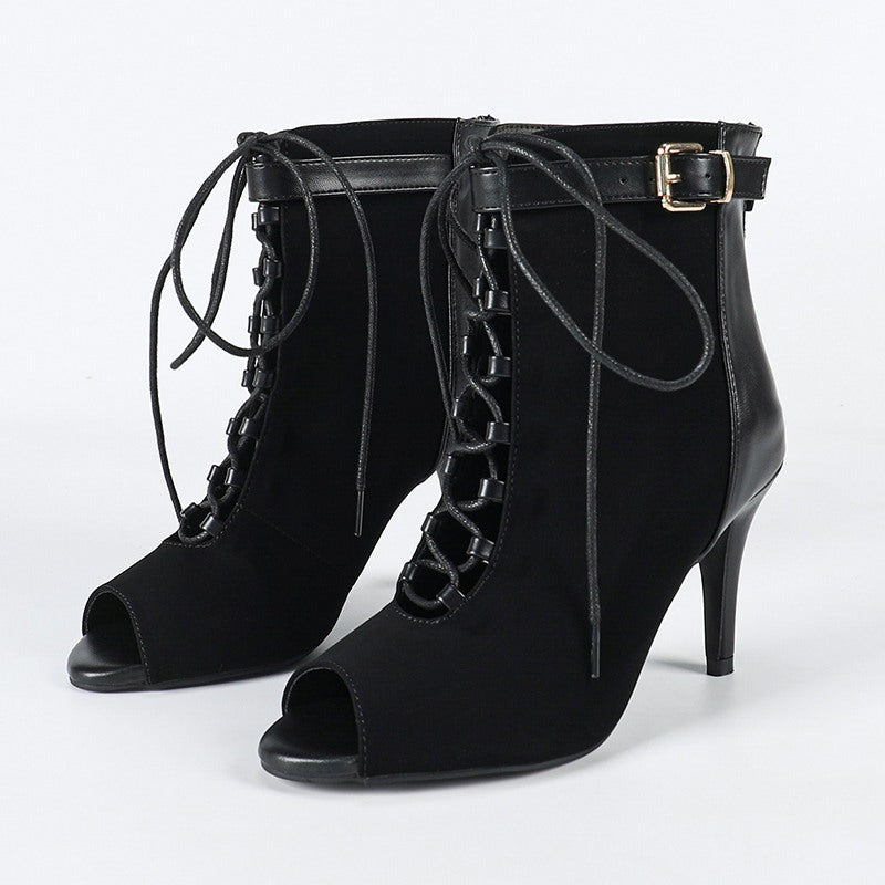 DS Women's Rubber Sole Customized Heel Dance Boots Heel Heels Dance Boots Jazz Salsa Dancing Shoes