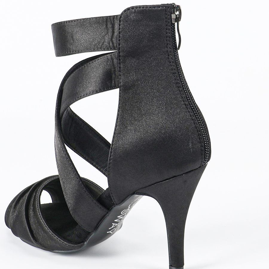 DS Women's Satin Customized Heel Rubber Sole Dance Boots Salsa Dancing Shoes