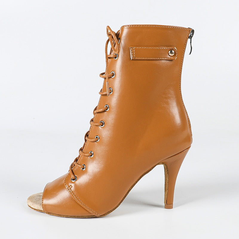 DS Women's Leatherette Customized Heel Suede Heel Dance Boots Salsa Jazz Dance Shoes
