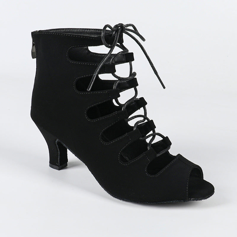Women's Black Customized Heel Dance Boots Salsa Jazz Dance Shoes