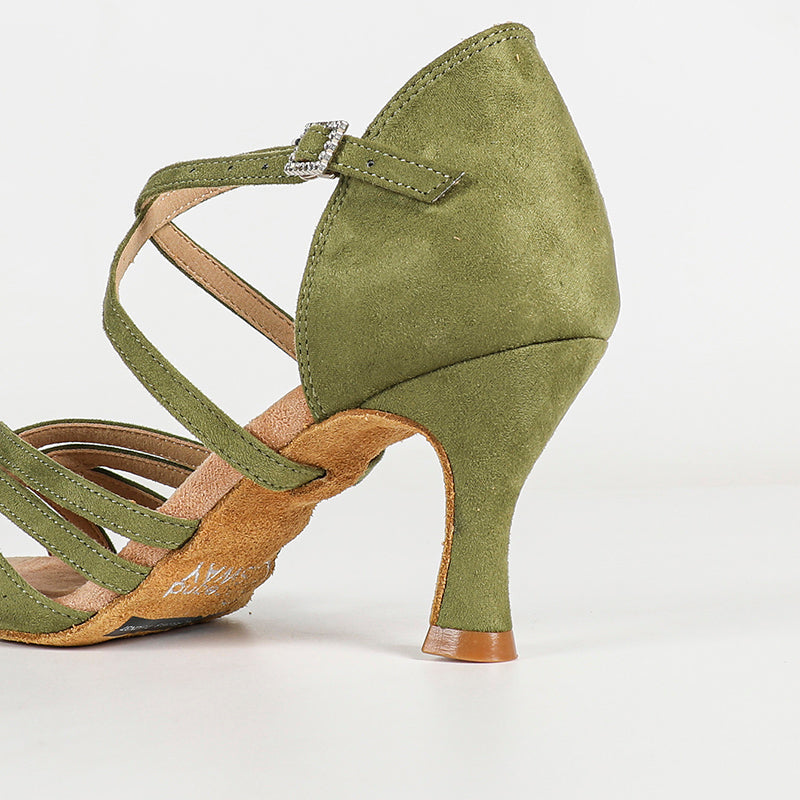 Women's Green Customized Heel Latin Dance Shoes Ballroom Dance Shoes