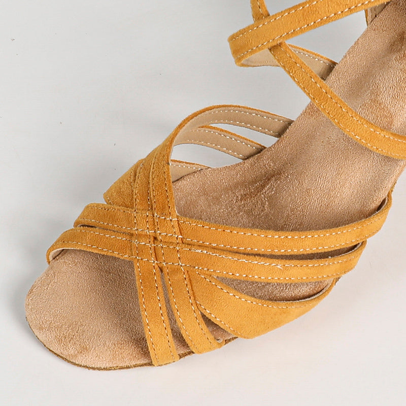 Women's Brown Customized Heel Latin Dance Shoes Ballroom Dance Shoes