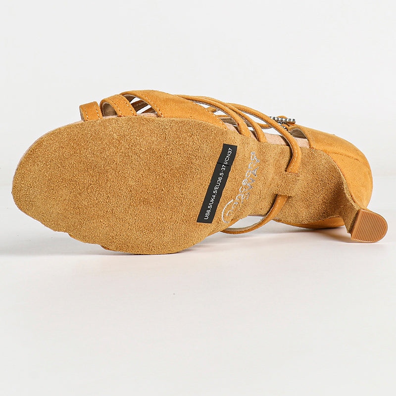 Women's Brown Customized Heel Latin Dance Shoes Ballroom Dance Shoes