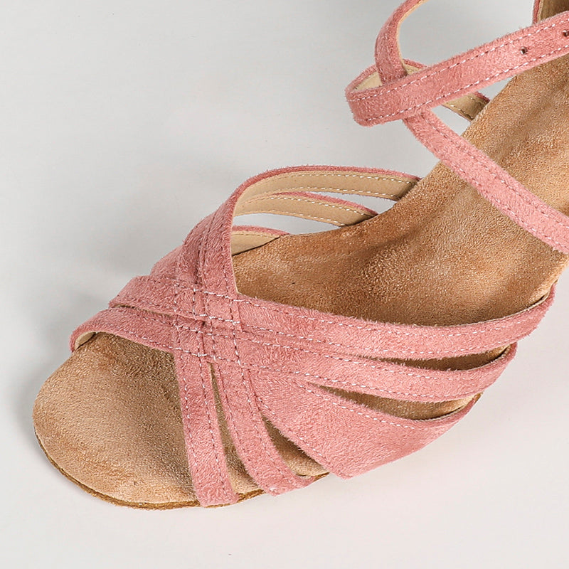 Women's Pink Customized Heel Latin Dance Shoes Ballroom Dance Shoes