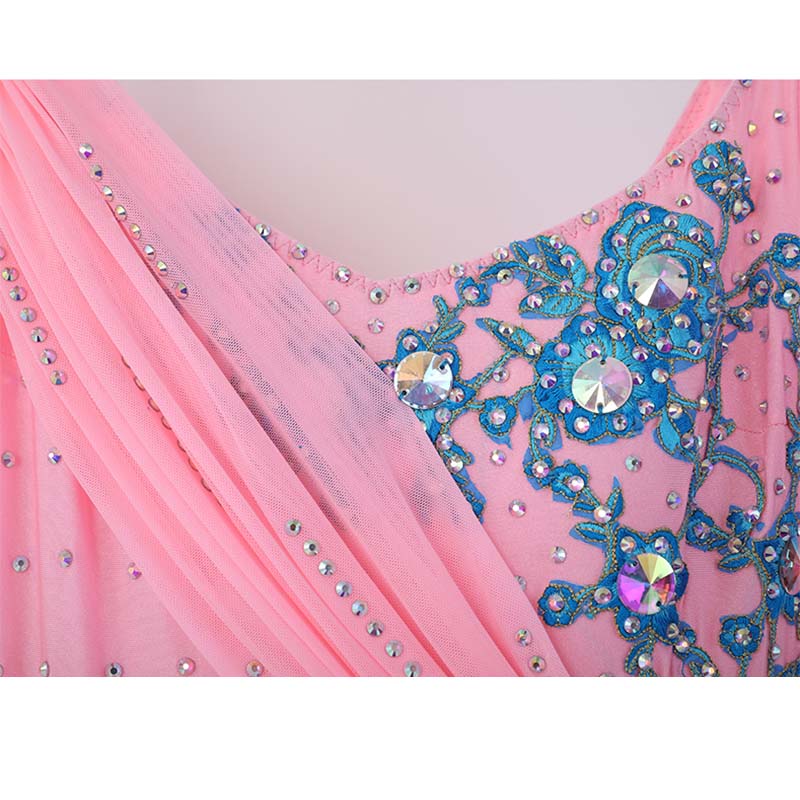 Women's Rhinestone Splicing Modern Dress Ballroom Dress Performance Swing Dress Competition Wear