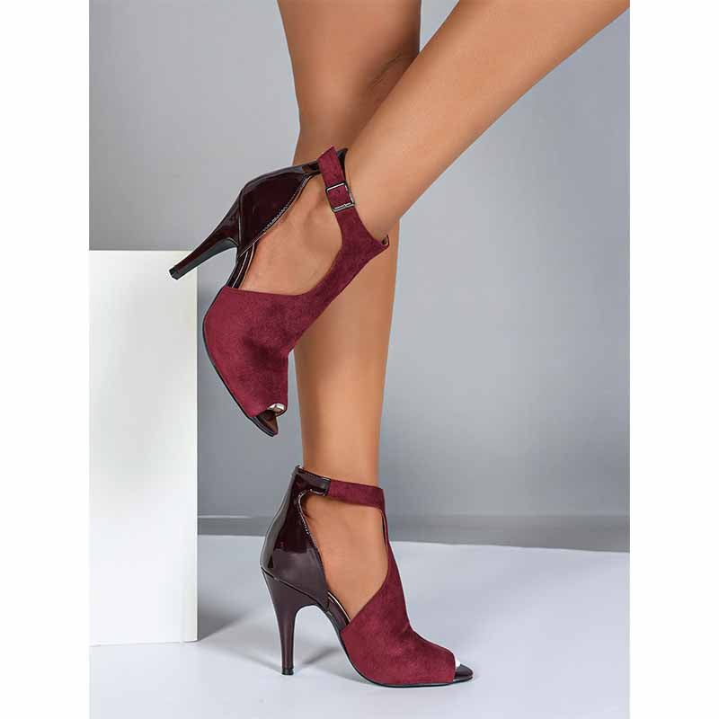 DS Women's PU Suede Customized Heel Rubber Sole Dance Boots Dance Shoes