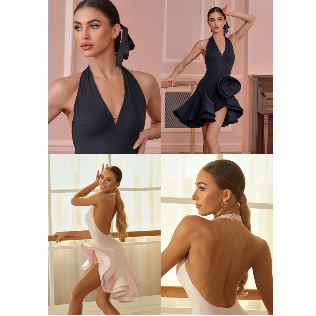 Z Women's Ruffled Edge Dance Dress Dance Wear Training Performance Dress