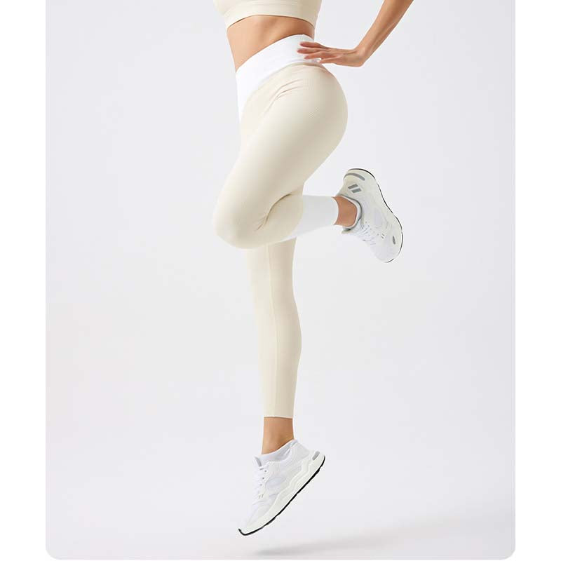 DS-Women's Eco-friendly Recycled Fabric Patchwork Color Leggings Fitness Yoga Pants