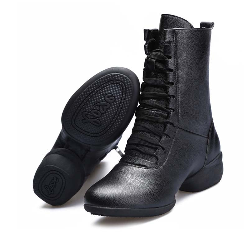 Women's Leatherette Boots Jazz With Lace-up Dance Boots/Dance Shoes