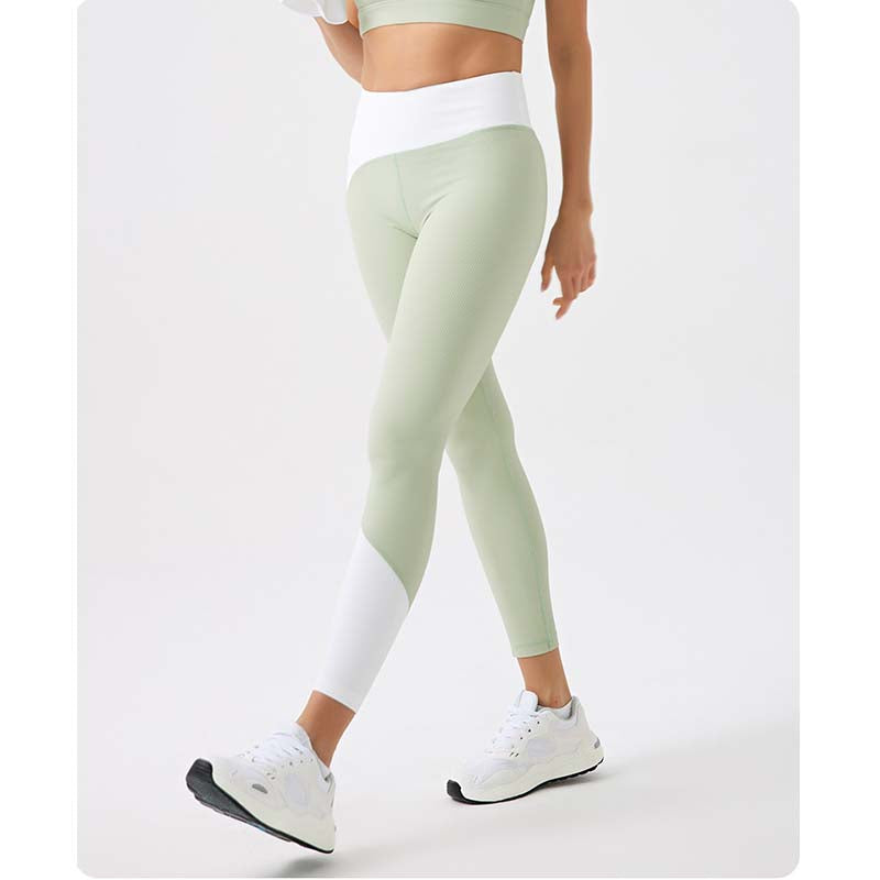 DS-Women's Eco-friendly Recycled Fabric Patchwork Color Leggings Fitness Yoga Pants