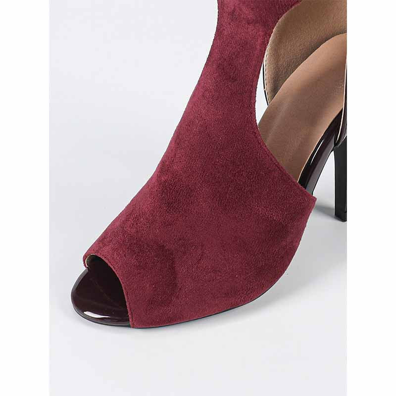 DS Women's PU Suede Customized Heel Rubber Sole Dance Boots Dance Shoes