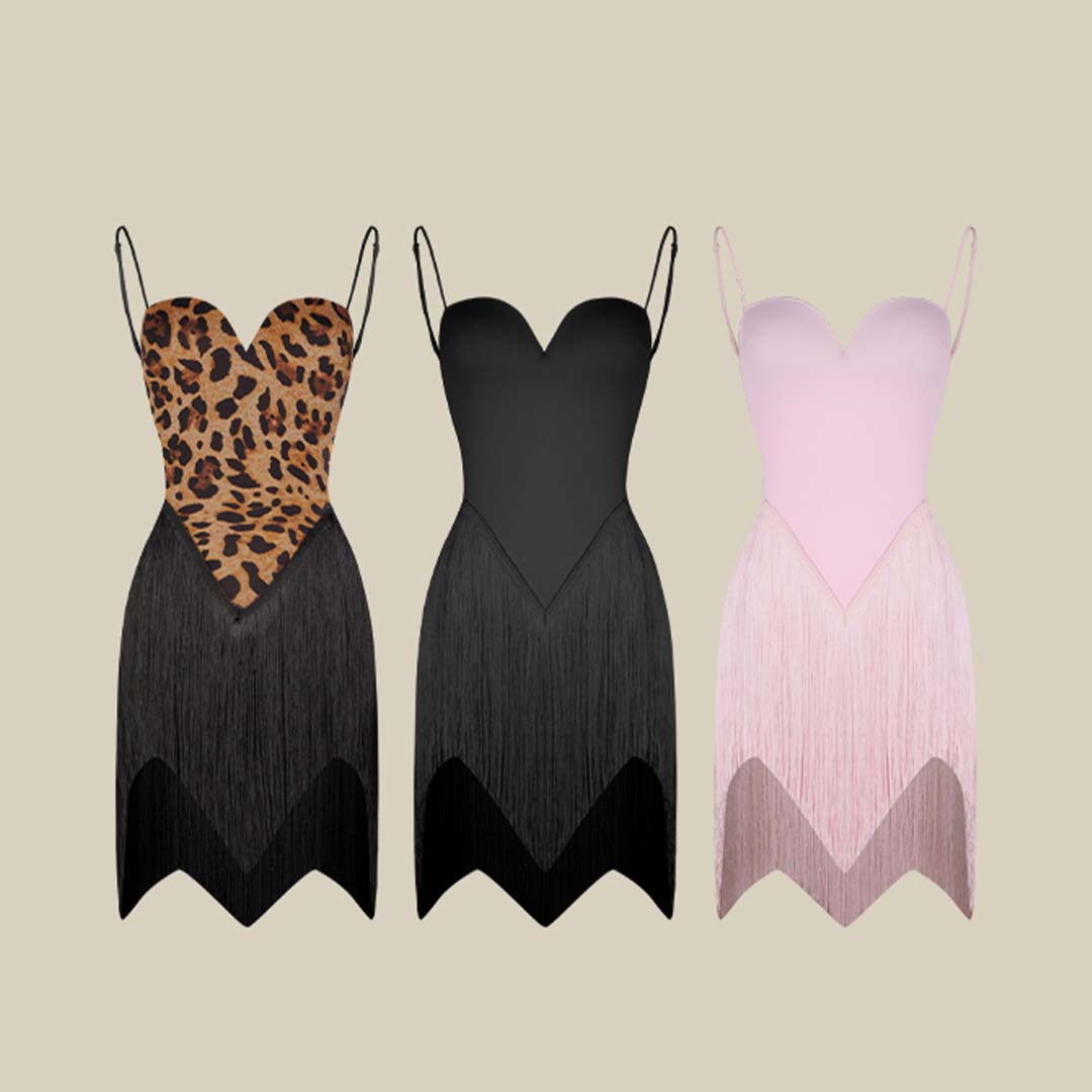 Z Women's Sleeveless Tassel Dance Dress Dance Wear Training Performance Dress