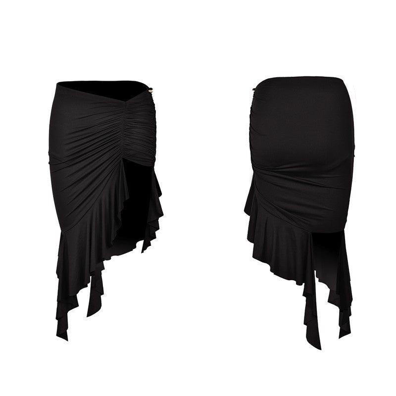 YES Women's Black Latin Dance Skirt Dance Wear Training Performance Skirts