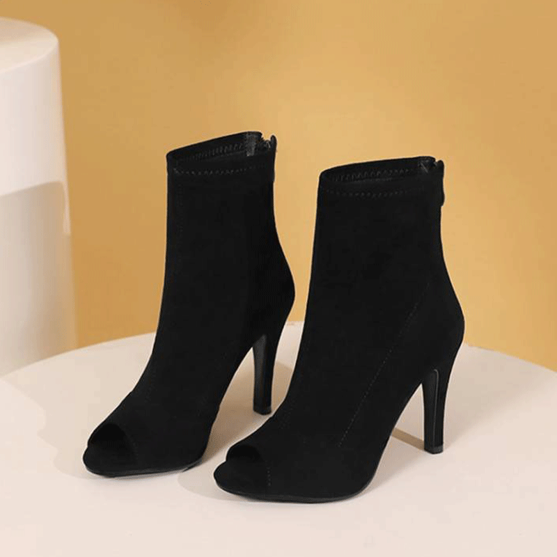 Women's 10cm Slim High Heel Jazz Dance Shoes Heels Open Toe Dance Boots