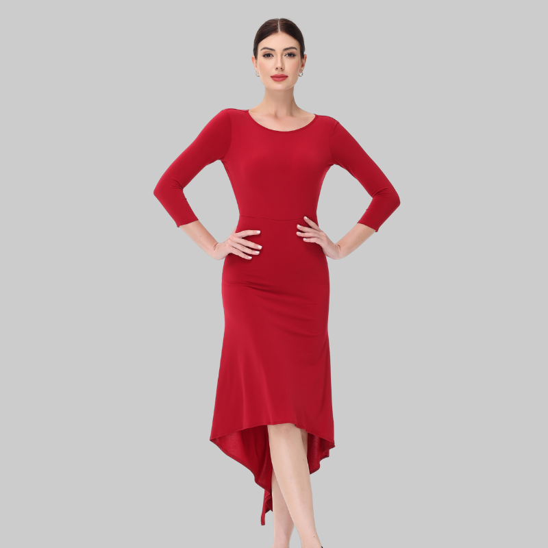 Customisable-Women's Red  Dance Dress for Milonga & Parties Tango Dress